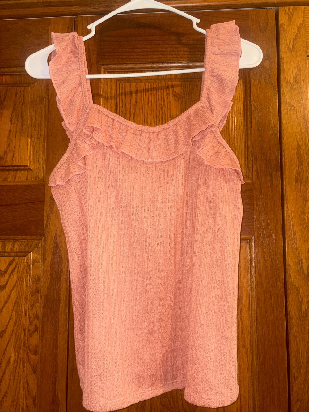 Maurices Pink Ruffle Tank Top